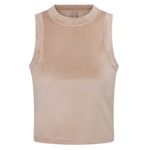 🆕SKIMS HONEY VELOUR CREW NECK CROPPED TANK WITH WIDE RINGER NECKBAND & ARMHOLES